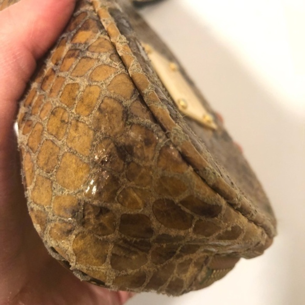 Michael kors python embossed 2 zipper wristlet bag - image 3